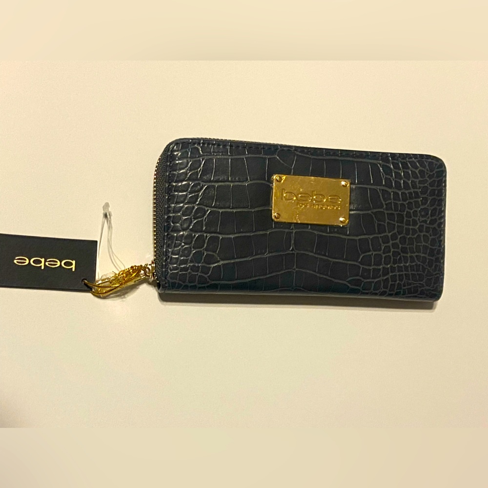 BEBE grey long wallet NWT